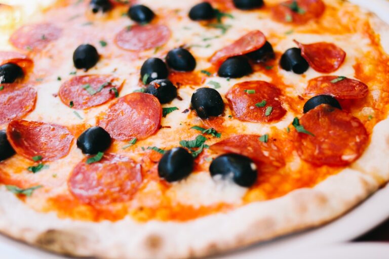 Pepperoni and Olive Pizza