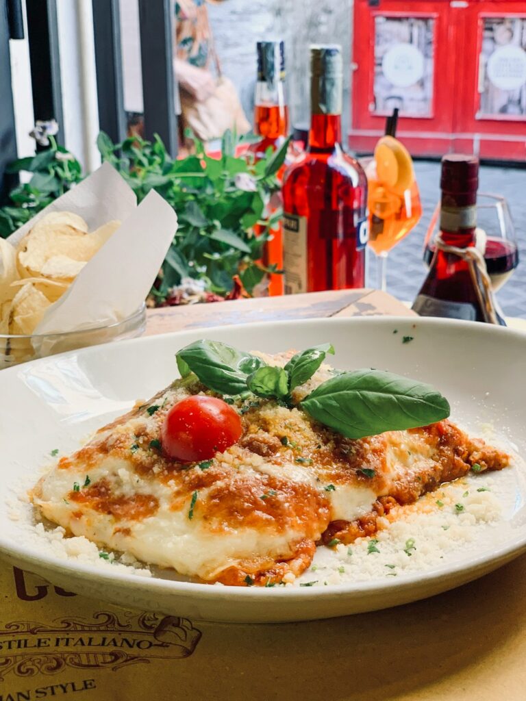 Homemade lasagna in Roma, Italy
