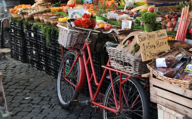 Cute market in Rome, Italy.