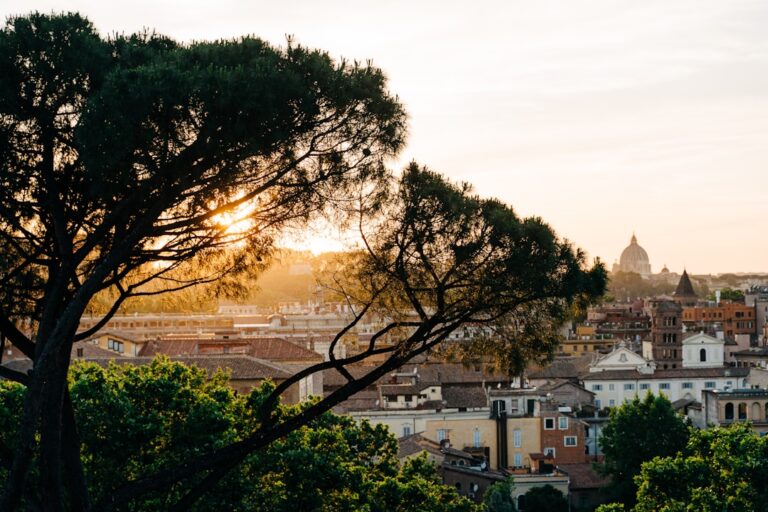 The view from Giardino degli Aranci in Rome, Italy