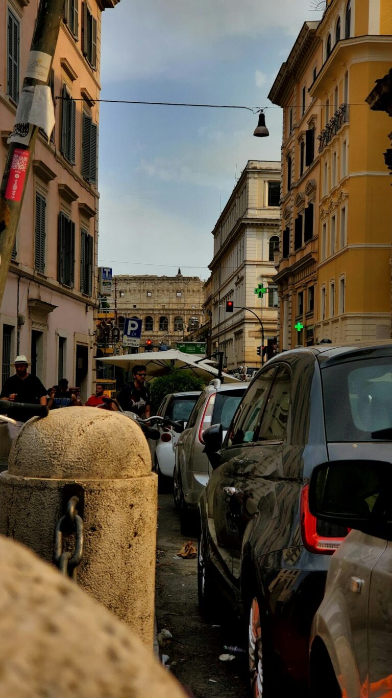 a street with cars parked on it
