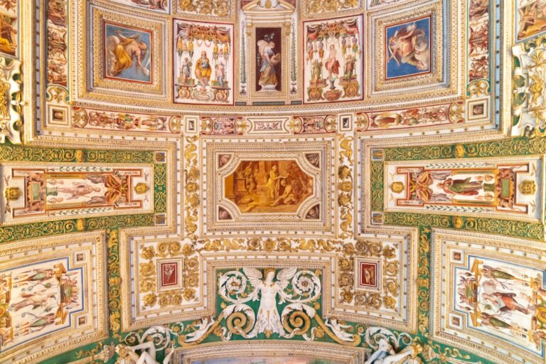 a wall with paintings on it