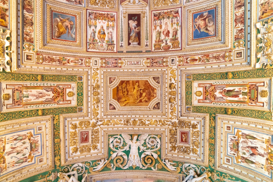 a wall with paintings on it