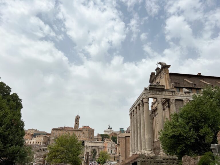 Admiring the structures in Rome, Italy