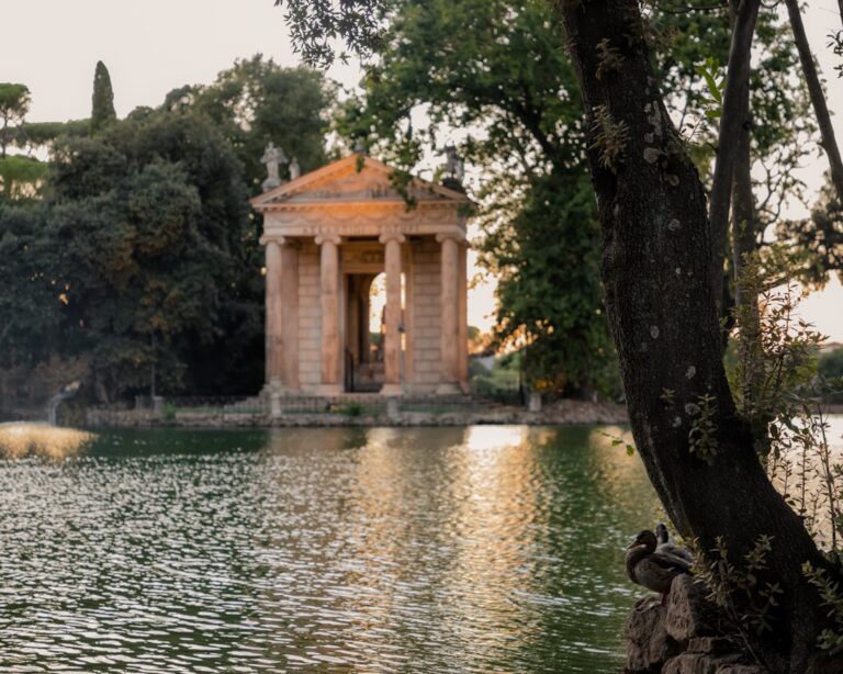 A duck in the front of The Temple of Aesculapius (Villa Borghese) || : Jovan VasiljeviΔ