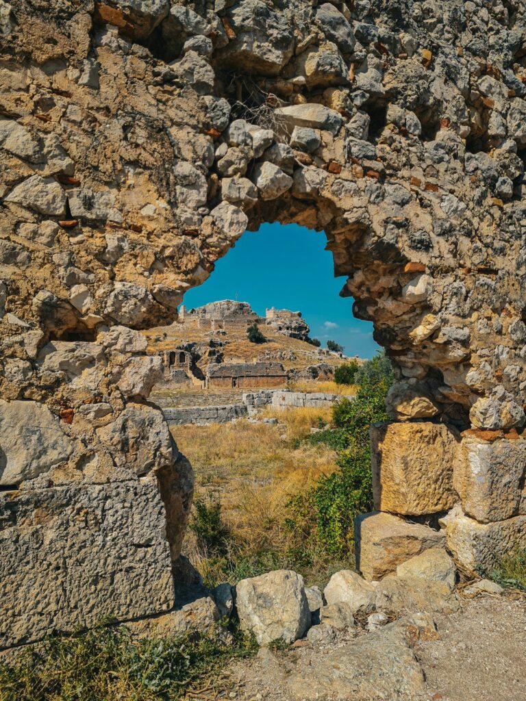 a stone structure with a hole in the middle of it