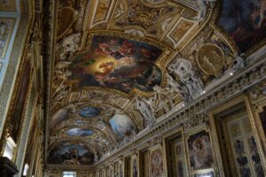Ornate painted ceiling with architectural details