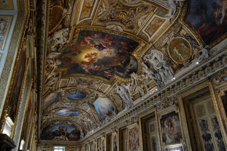 Ornate painted ceiling with architectural details