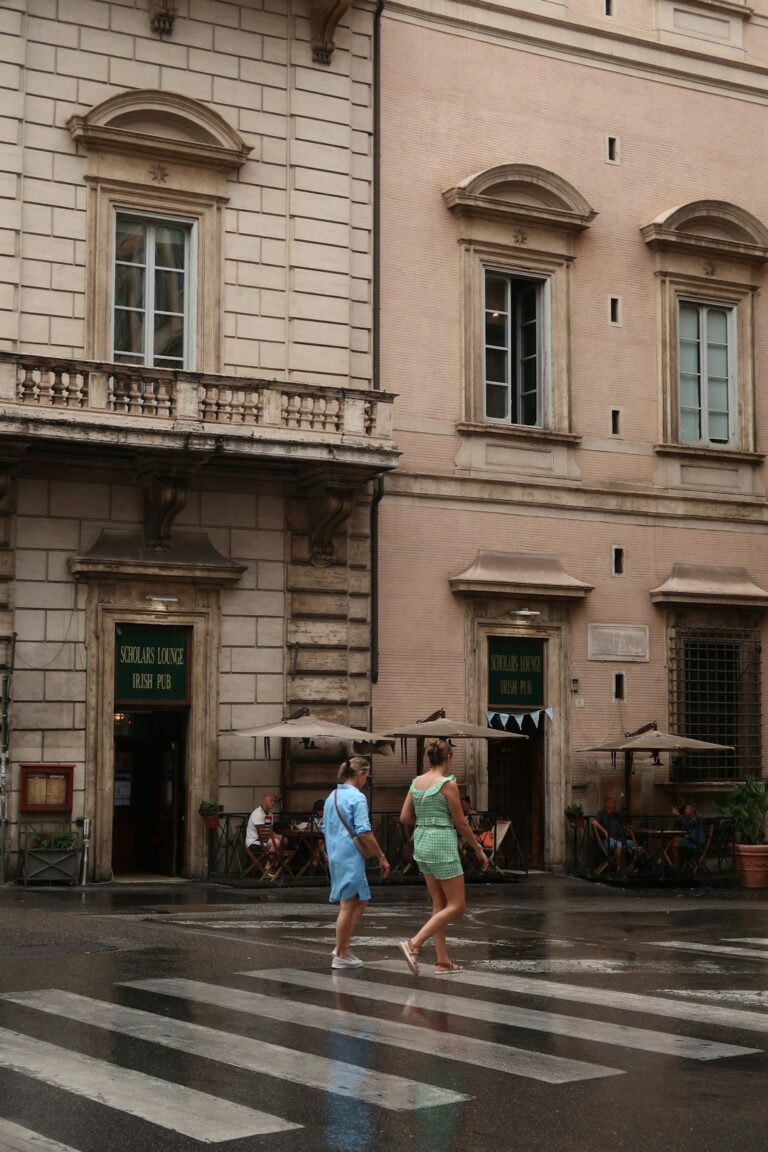 crossing in rainy rome